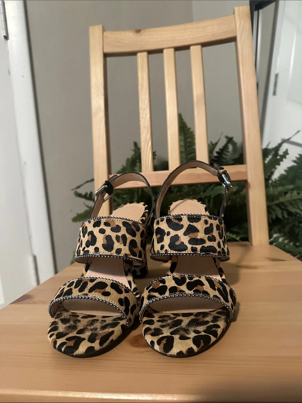 Coach Leopard Print Block Heel Sandals - Picture 4 of 7